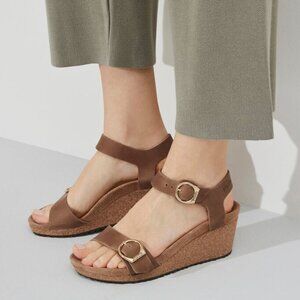 Birkenstock Papillio Soley Leather Wedge Sandals - Size 36 - NWT
